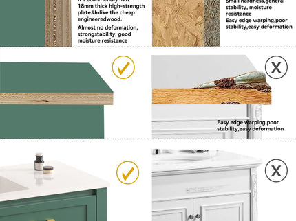 Bathroom Vanity With Sink Combo, 4 Soft Close Doors And 4 Drawers
