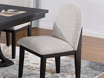 7 Piece Dining Set, Table And 6 Side Chairs, Table With Trestle Base - Black / Charcoal / White