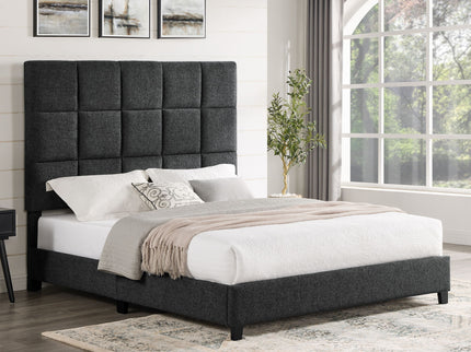 Squares Upholstered Headboard Platform Bed