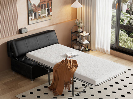 Twin Size Folding Ottoman Sleeper Bed With Mattress Convertible Guest Bed