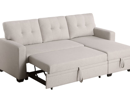 Upholstered Pull Out Sectional Sofa With Chaise