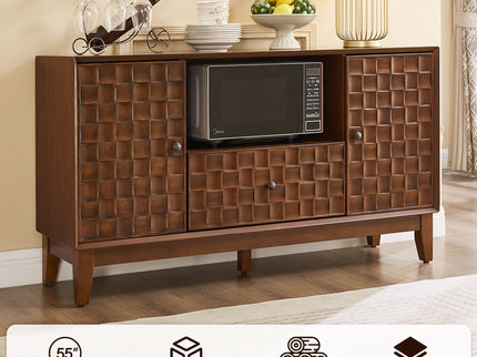TV Stand With 3D Wood Texture - Brown