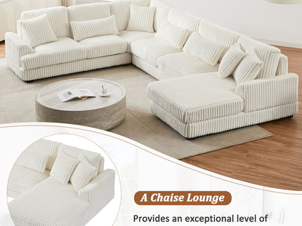 Oversized Sectional Sofa U - Shaped Sofa Couch Modern Sofa Upholstered In Soft With A Chaise Lounge For Living Room