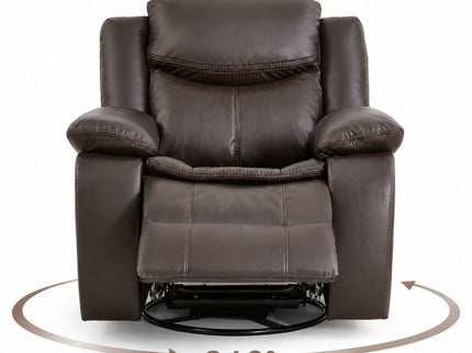 Rocker Recliner Chair With Manual Recline And 360° Swivel Base