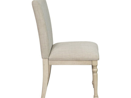 Fiona - Upholstered Dining Chair With Turned Legs (Set of 2) - Light Gray
