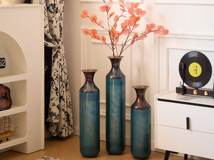 Modern Droplet Shaped Floor Vase Set, 3 Piece Home Decor