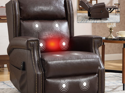 Manual Recliner Chair  With Heavy Duty Motion Mechanism, 8 Vibrating Nodes And 3 Massage Modes For Living Room