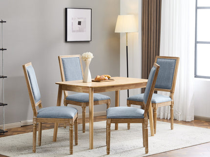 French Country Style Dining Chair With Upholstered Seating And Fluted Legs