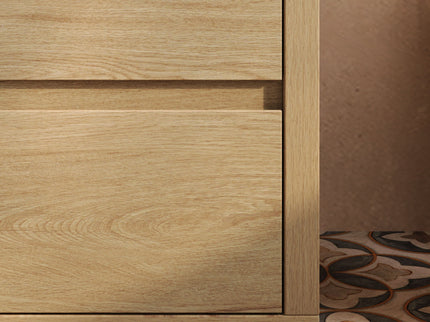 Freestanding Bathroom Vanity With Ceramic Sink, 2 Full Extension Drawers