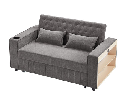 Pull-Out Sofa Bed Convertible Couch With Adjustable Backrest For Living Room