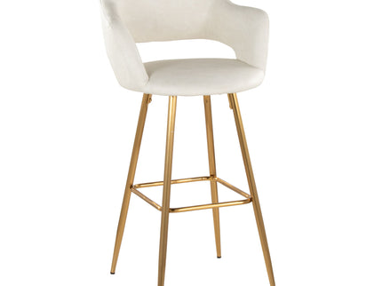 Margarite - Contemporary Fixed Height Barstool With Footrest (Set of 2) With Square
