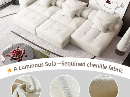 Modern Oversized Diy Combination Modular Sectional Sofa With Pillows