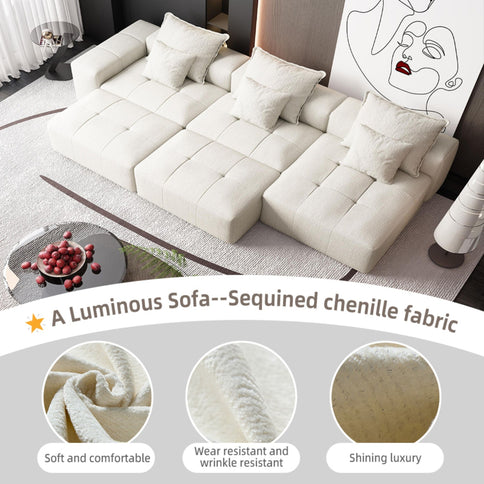 Modern Oversized Diy Combination Modular Sectional Sofa With Pillows