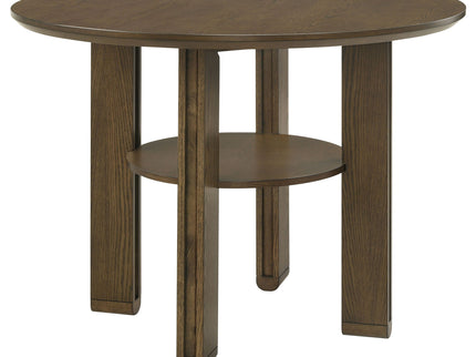 Crispin - 5 Piece Counter Height Dining Set With Upholstered Chairs - Brown