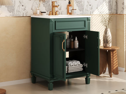 Bathroom Vanity With Top Sink, Cabinet With 2 Soft Closing Doors