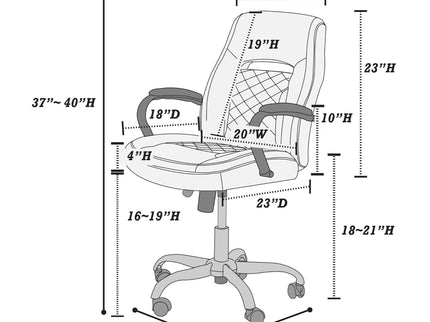 Ergonomic Office Chair With Armrests, Adjustable Design - Black / Blue
