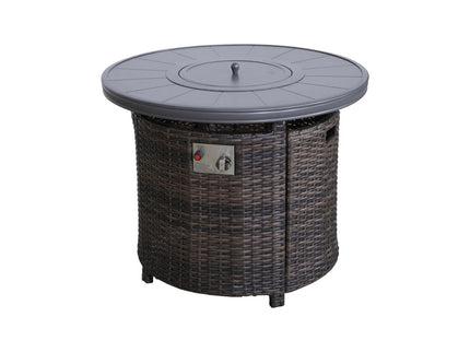 Outdoor Fire Pit Table With Lid - Espresso