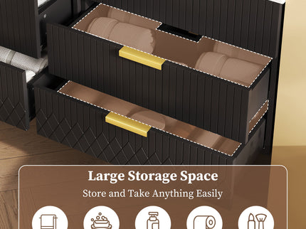 Wall Mounted Floating Cabinet With Side Cabinet Combo, Rectangular Ceramic Sink Vanity