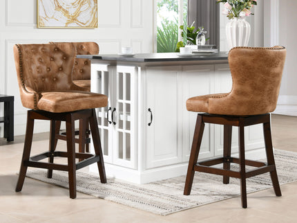 Holmes - Tufted High Back 360 Swivel Counter Height Barstool