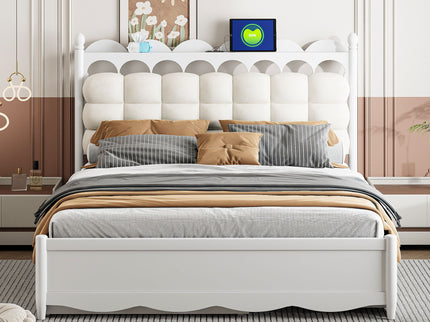 Storage Platform Bed, With 2 Big Drawers, Trundle, One Set Of Sockets & USB Ports