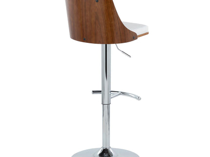 Gianna - Mid Century Modern Adjustable Barstool With Swivel With Rounded T Footrest (Set of 2)