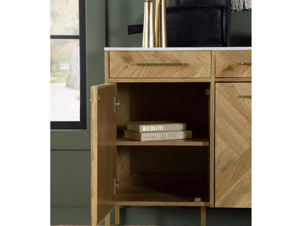 Paloma - 3 Door Herringbone Accent Cabinet - Natural