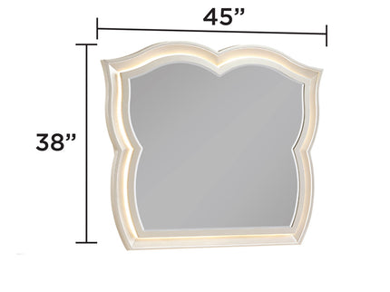 Flora - Framed Mirror With LED Lighting (Dresser Not Included) - Champagne