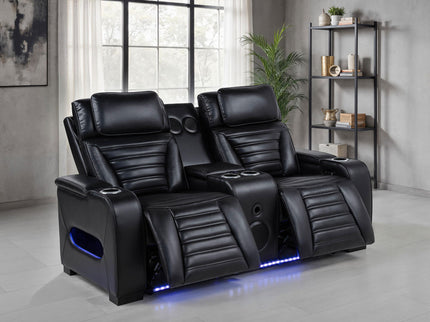 Isadora - Power Reclining Loveseat With Dual USB Charging And Built In Bluetooth Speaker - Black