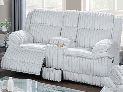 Contemporary Motion Loveseat With Console Storage