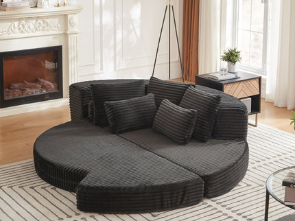 Semi Circular 2 In 1 Sofa Bed With Neck Pillow