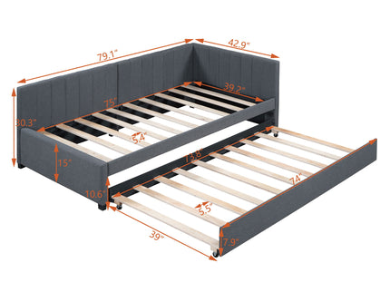 Upholstered Daybed, Sofa Bed Frame, No Box Spring Needed