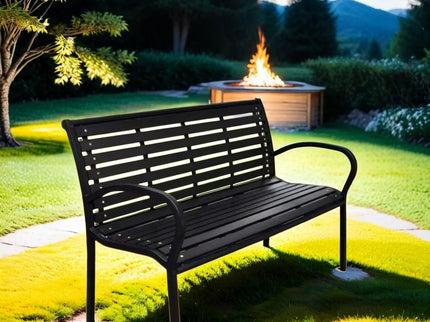 Patio Bench Steel - Black
