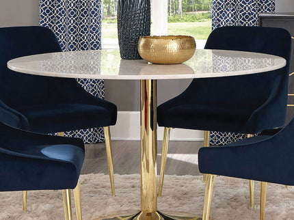 Raleigh - Pedestal Dining Table - White Marble