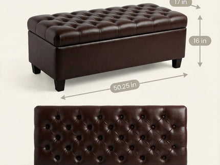 Storage Ottoman Bench With Safety Hinges