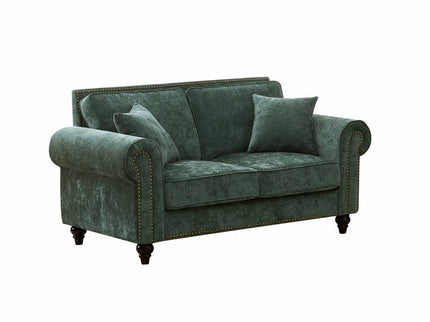 2 Seater Sofa With Rolled Arms, Tufted Upholstered Couch