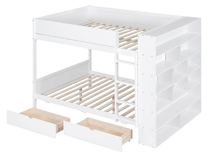 Bunk Bed With 2 Drawers And Multi Layer Cabinet