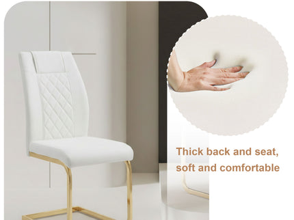 High Back Dining Chairs For Dining & Kitchen Room (Set of 4) - Golden / White
