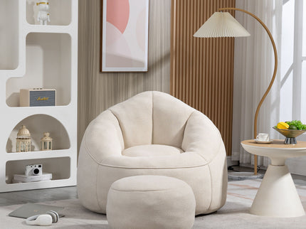 Bedding Bean Bag Sofa Chair High Pressure Foam With Footrest