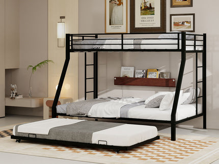 Bunk Bed For Kids, Convertible Frame With Ladders & Guardrail