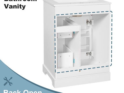 Modern Bathroom Vanity With Sink, 3 Drawers & Cabinet With 2 Tier Door Storage