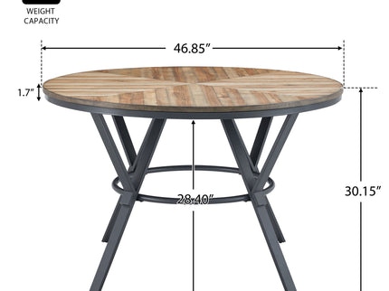Contemporary Indoor Dining Set With Metal Legs, Birch, And Metal - Black / Natural
