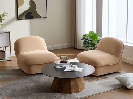Pumpkin Shaped Swivel Accent Chair, 360 Degree Rotation For Living Room