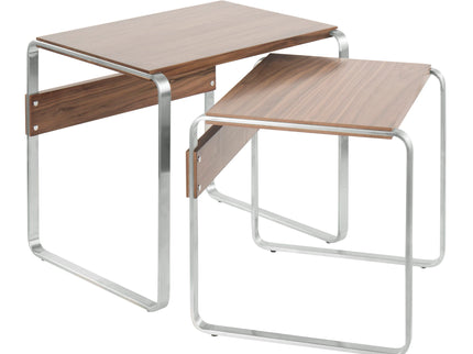 Tea Side Mid-Century Modern Nesting Tables - Walnut