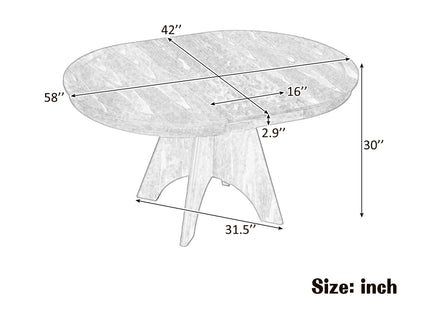 Extendable Dining Table With Sturdy Crossed Legs
