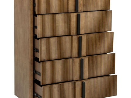 Moraga - 5 Drawer Chest Of Drawers - Ash Brown