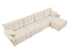White / 2 Pc. 4 Seater Sectional, Ottoman