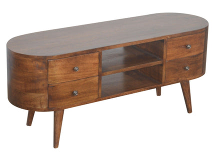 Solid Wood Rounded Entertainment Unit