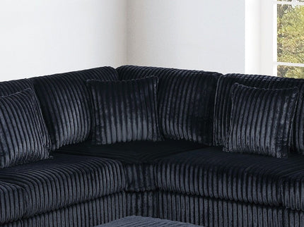 1 Piece Corner Wedge Only Texture Upholstered Modular Living Room Furniture - Black