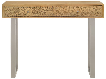 Harmony - 2 Drawer Table With Sled Base In Tones Accents - Natural