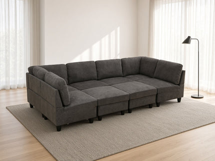 8 Piece Modular U - Shape Sectional Sofa